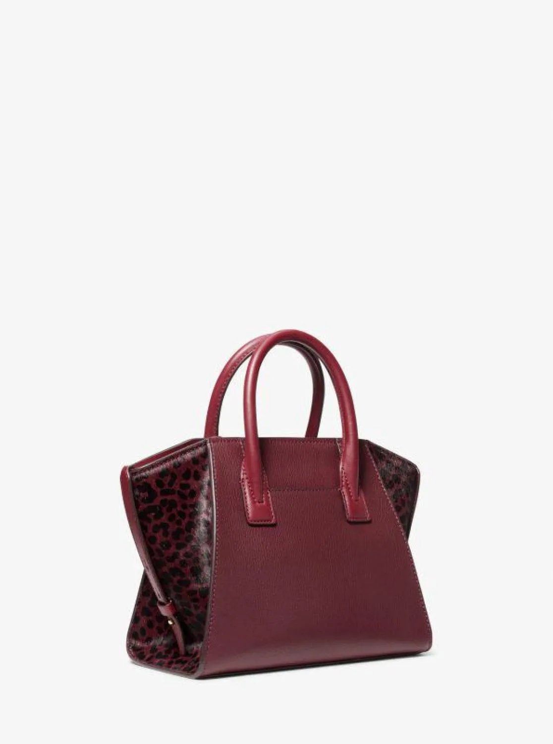 Avril Small Leather and Cheetah Print Calf Hair Satchel