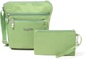 Baggallini Pocket Crossbody Bags for Women 8x8 Small Lightweight Durable Nylon Water-resistant Travel Purse W/Rfid Wristlet