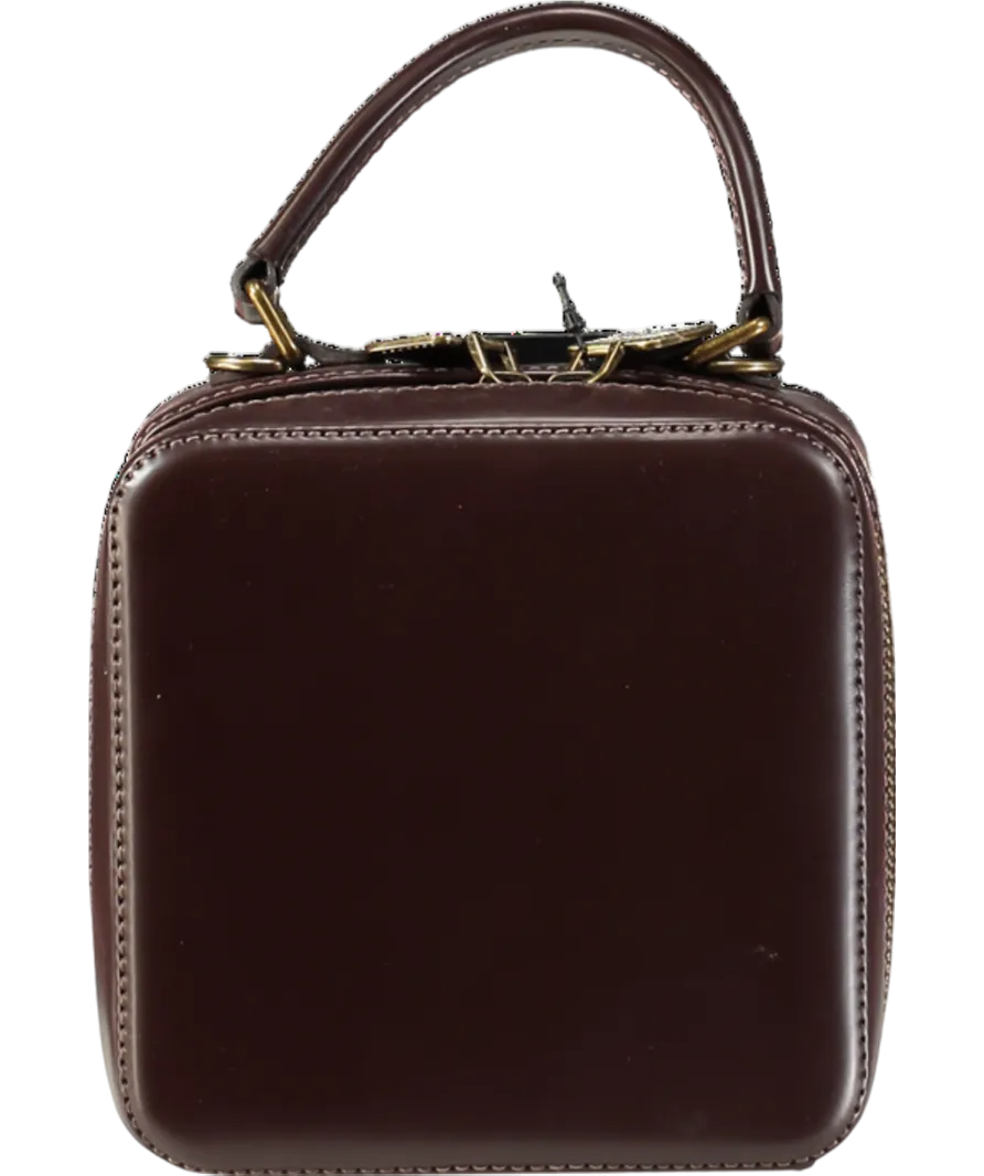 Beara Beara Brown Leather "the Meg" Minimalist Box Style Handbag One Size