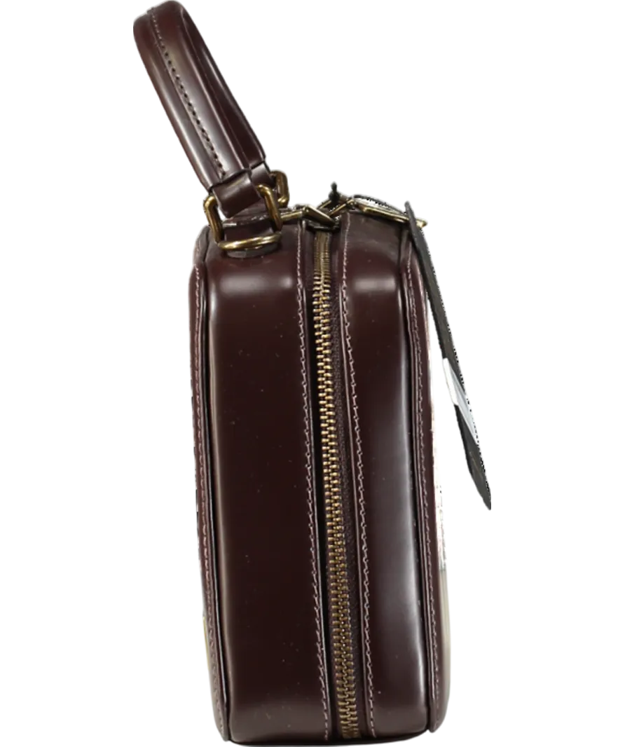 Beara Beara Brown Leather "the Meg" Minimalist Box Style Handbag One Size