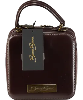 Beara Beara Brown Leather "the Meg" Minimalist Box Style Handbag One Size