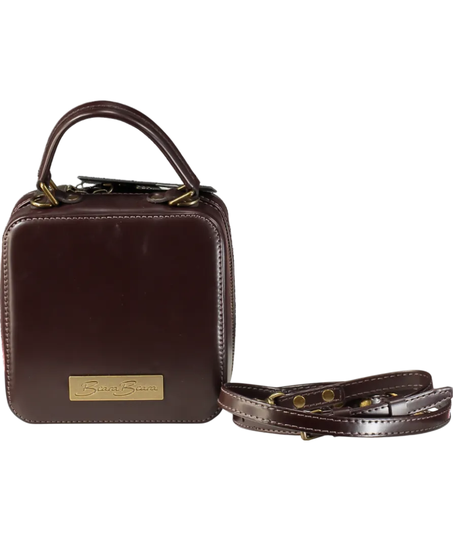 Beara Beara Brown Leather "the Meg" Minimalist Box Style Handbag One Size