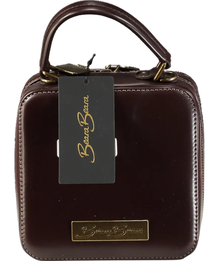 Beara Beara Brown Leather "the Meg" Minimalist Box Style Handbag One Size