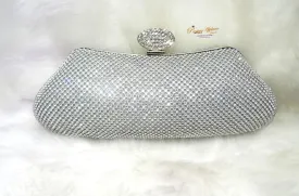 Beautiful Silver Sparkling Party Evening Clutch Purse for Party Cocktail