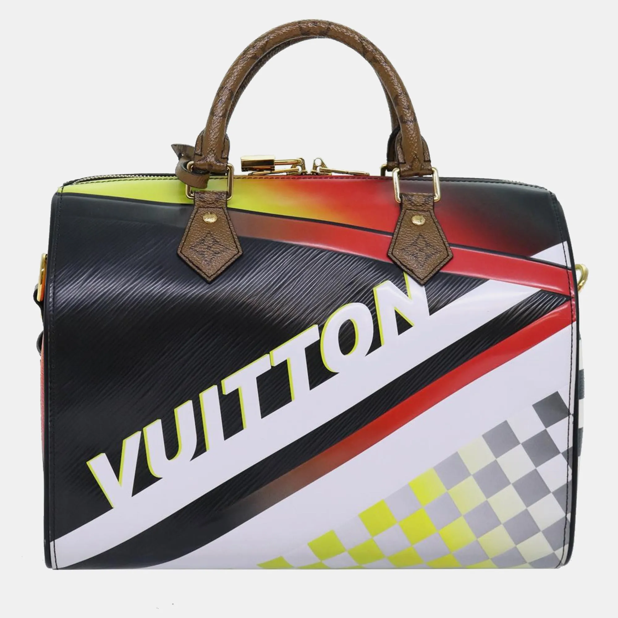 Black Rouge Epi and Damier Race Speedy Bandouliere 30  Satchel Bag