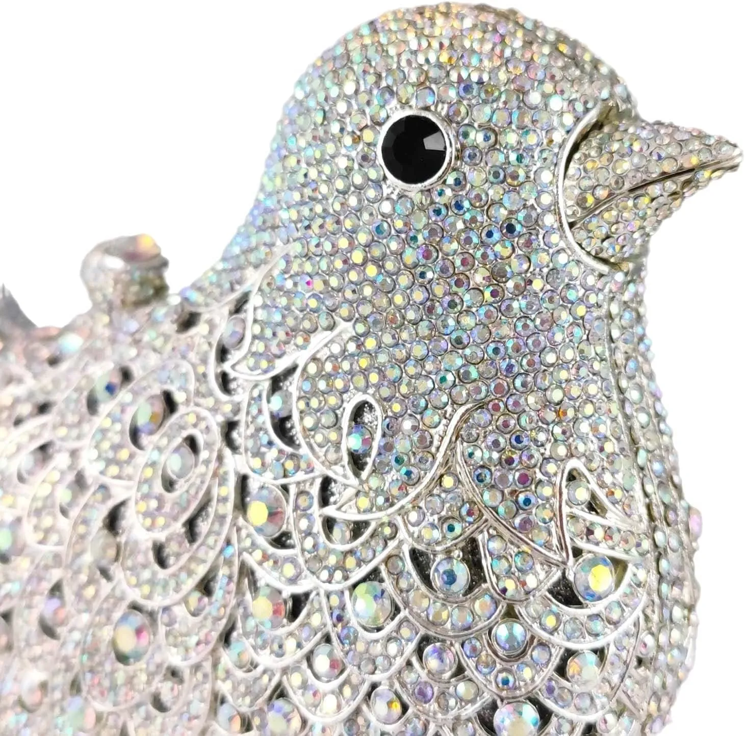 Boutique De FGG Bird Crystal Clutch Purses For Women Dressy Rhinestone Evening Bag Pigeon Prom Clutch Purse for Wedding,Mini