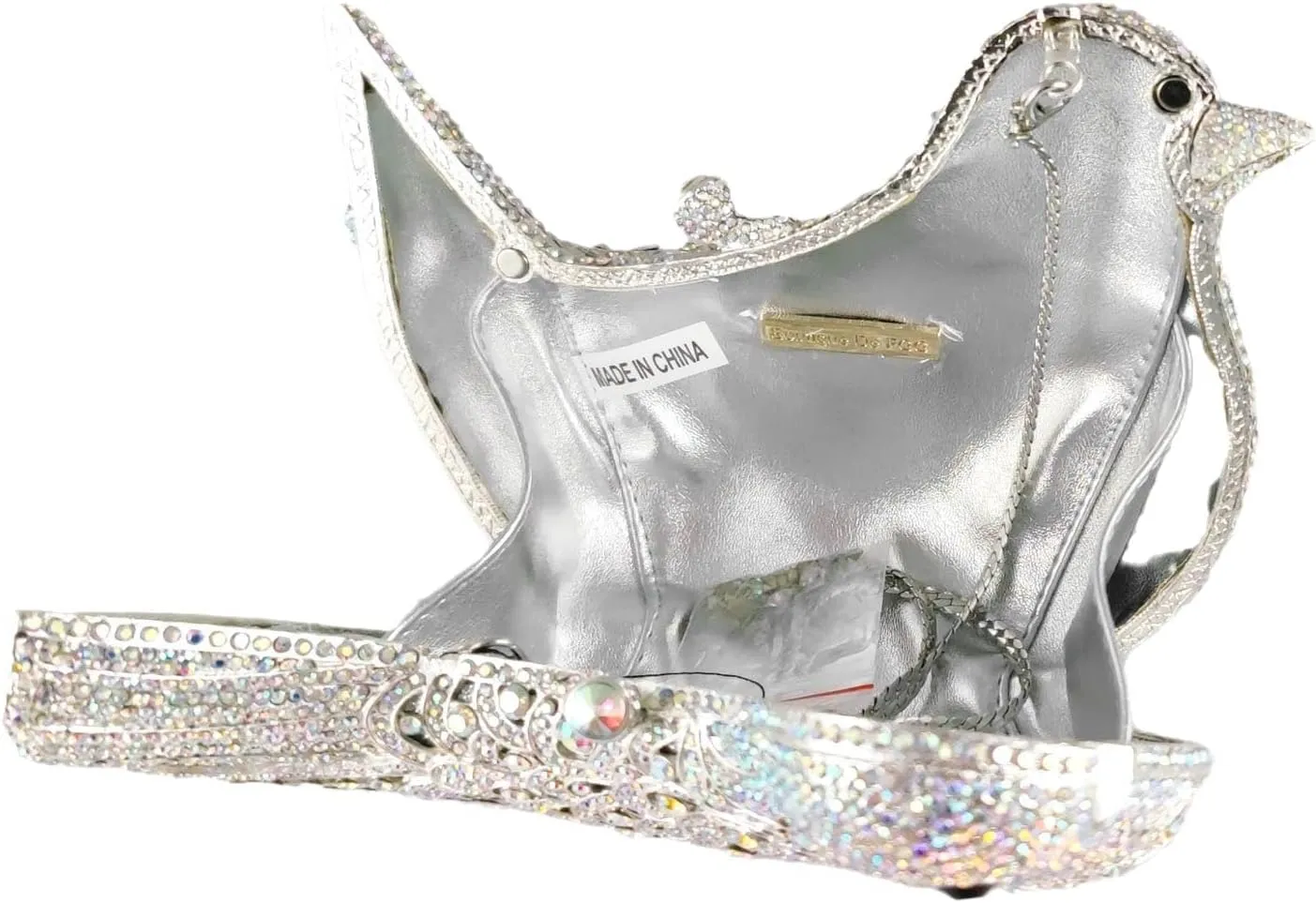 Boutique De FGG Bird Crystal Clutch Purses For Women Dressy Rhinestone Evening Bag Pigeon Prom Clutch Purse for Wedding,Mini