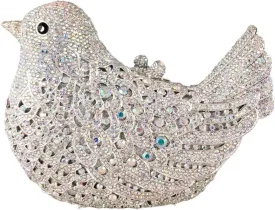 Boutique De FGG Bird Crystal Clutch Purses For Women Dressy Rhinestone Evening Bag Pigeon Prom Clutch Purse for Wedding,Mini
