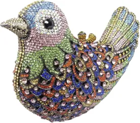 Boutique De FGG Bird Crystal Clutch Purses For Women Dressy Rhinestone Evening Bag Pigeon Prom Clutch Purse for Wedding,Mini