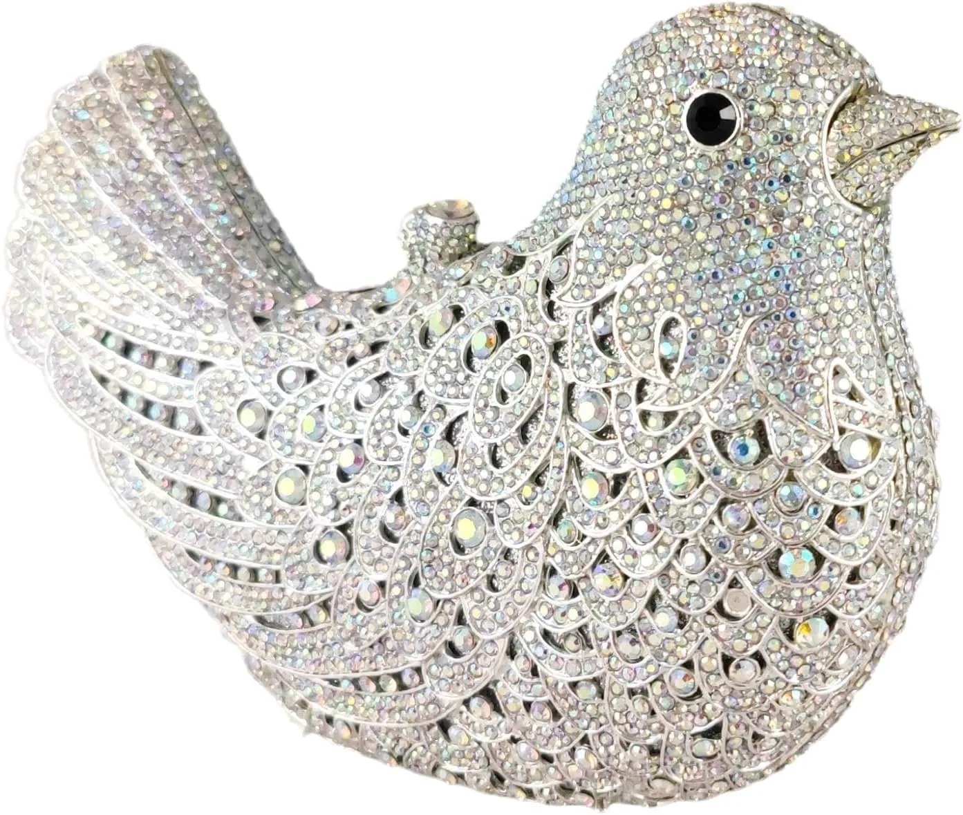 Boutique De FGG Bird Crystal Clutch Purses For Women Dressy Rhinestone Evening Bag Pigeon Prom Clutch Purse for Wedding,Mini