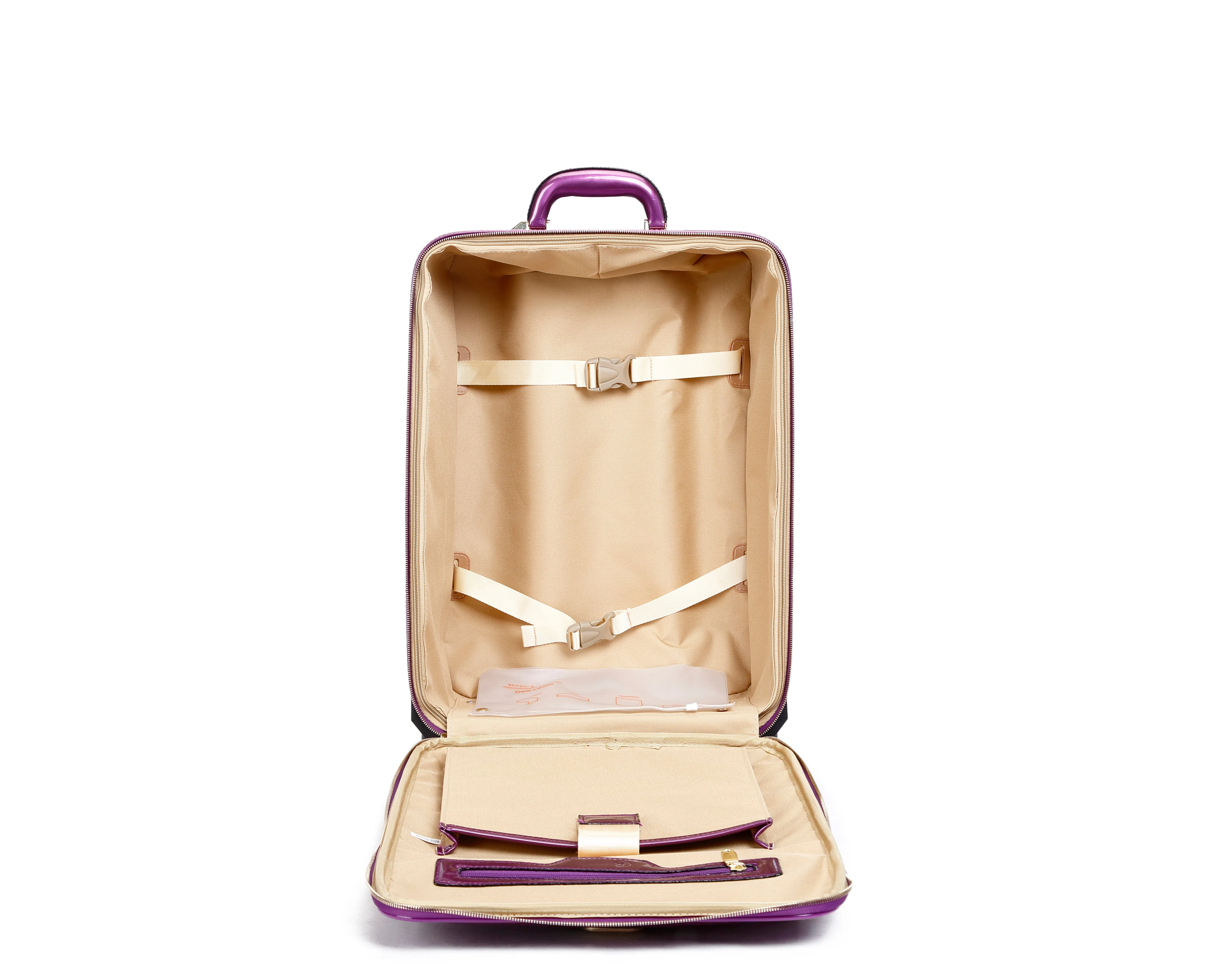 Brangio Embossed Floral Glossy Trolley Bag