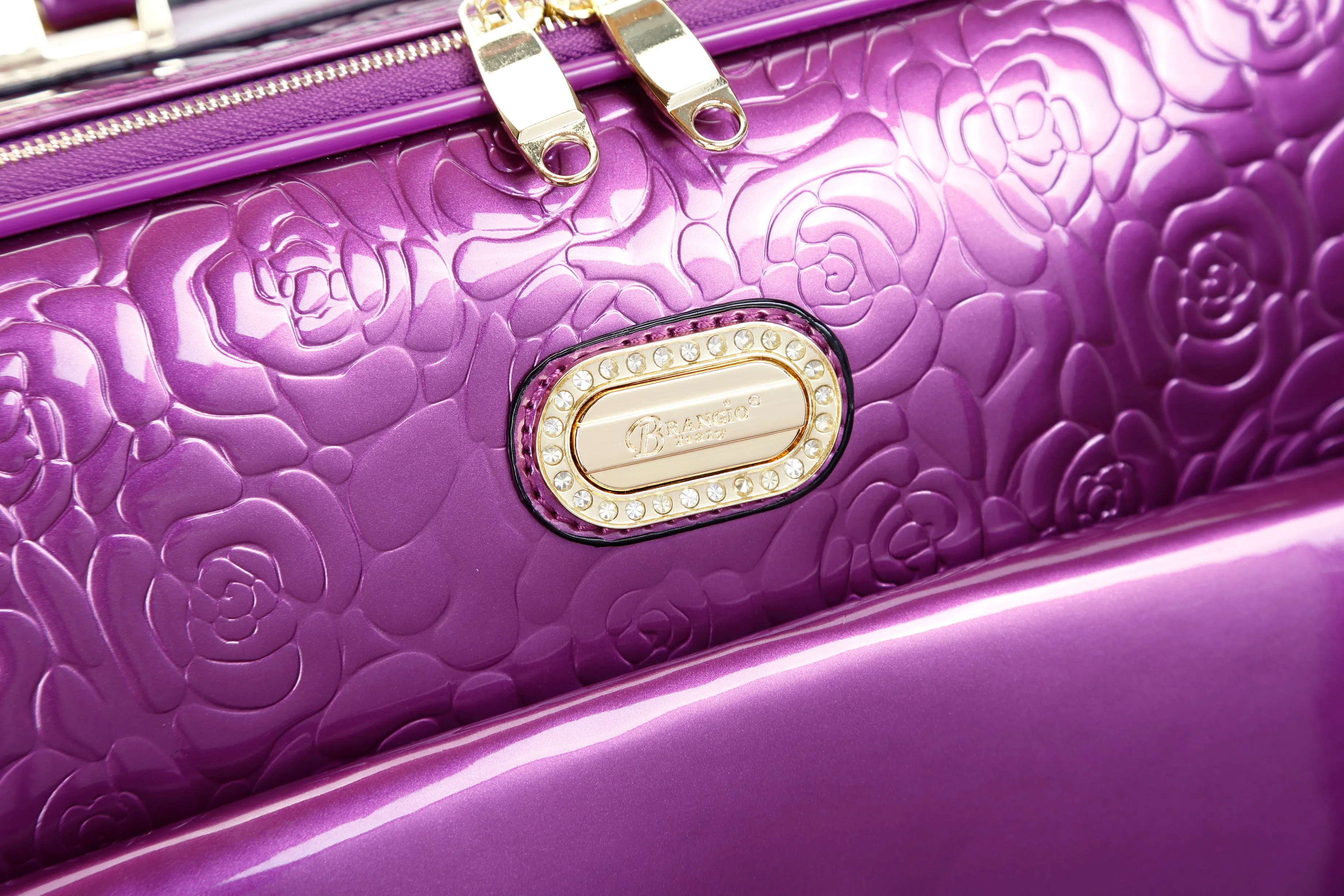 Brangio Embossed Floral Glossy Trolley Bag