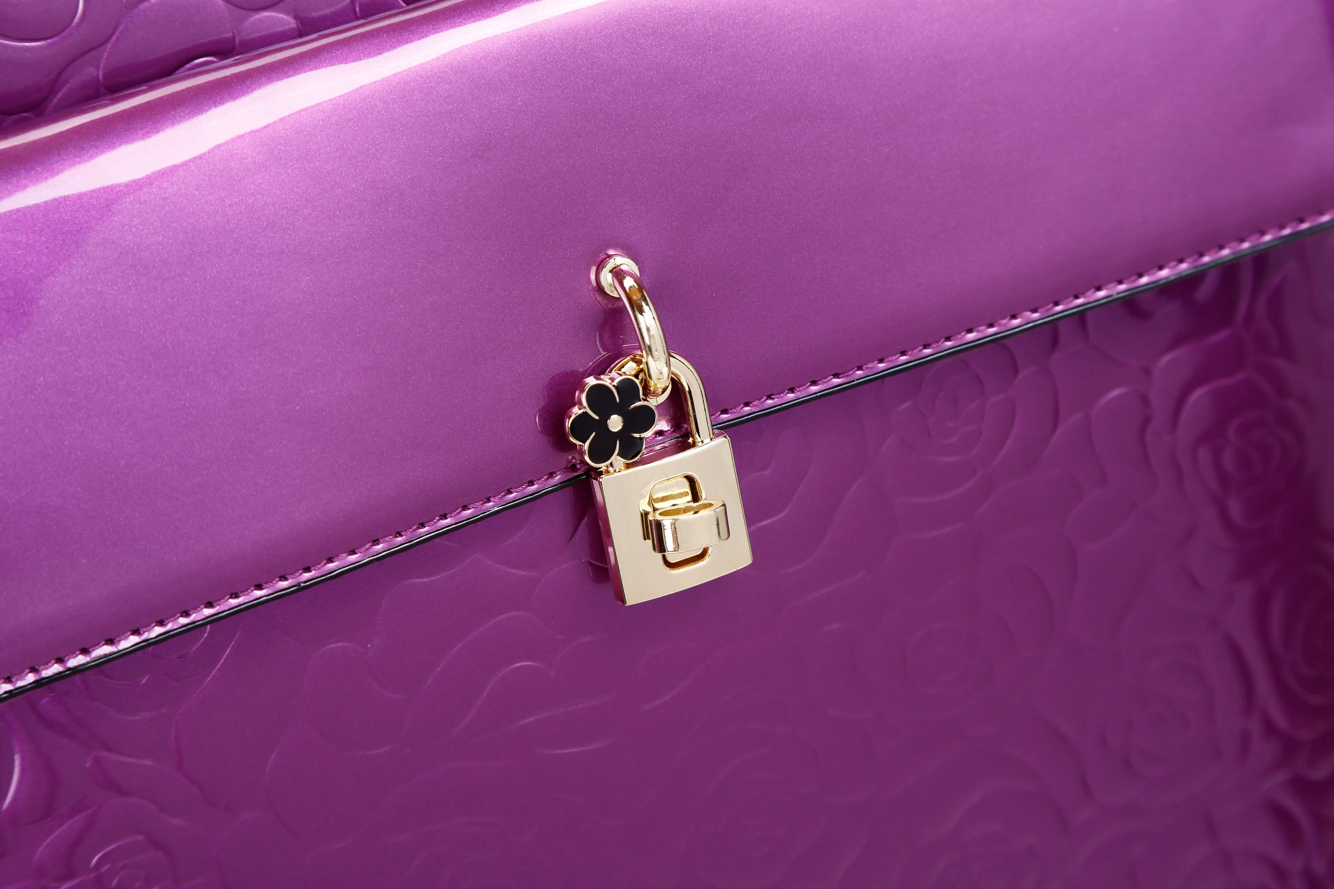 Brangio Embossed Floral Glossy Trolley Bag