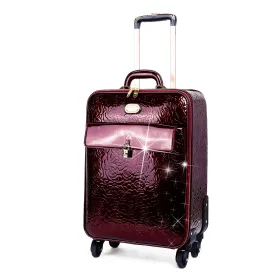 Brangio Embossed Floral Glossy Trolley Bag