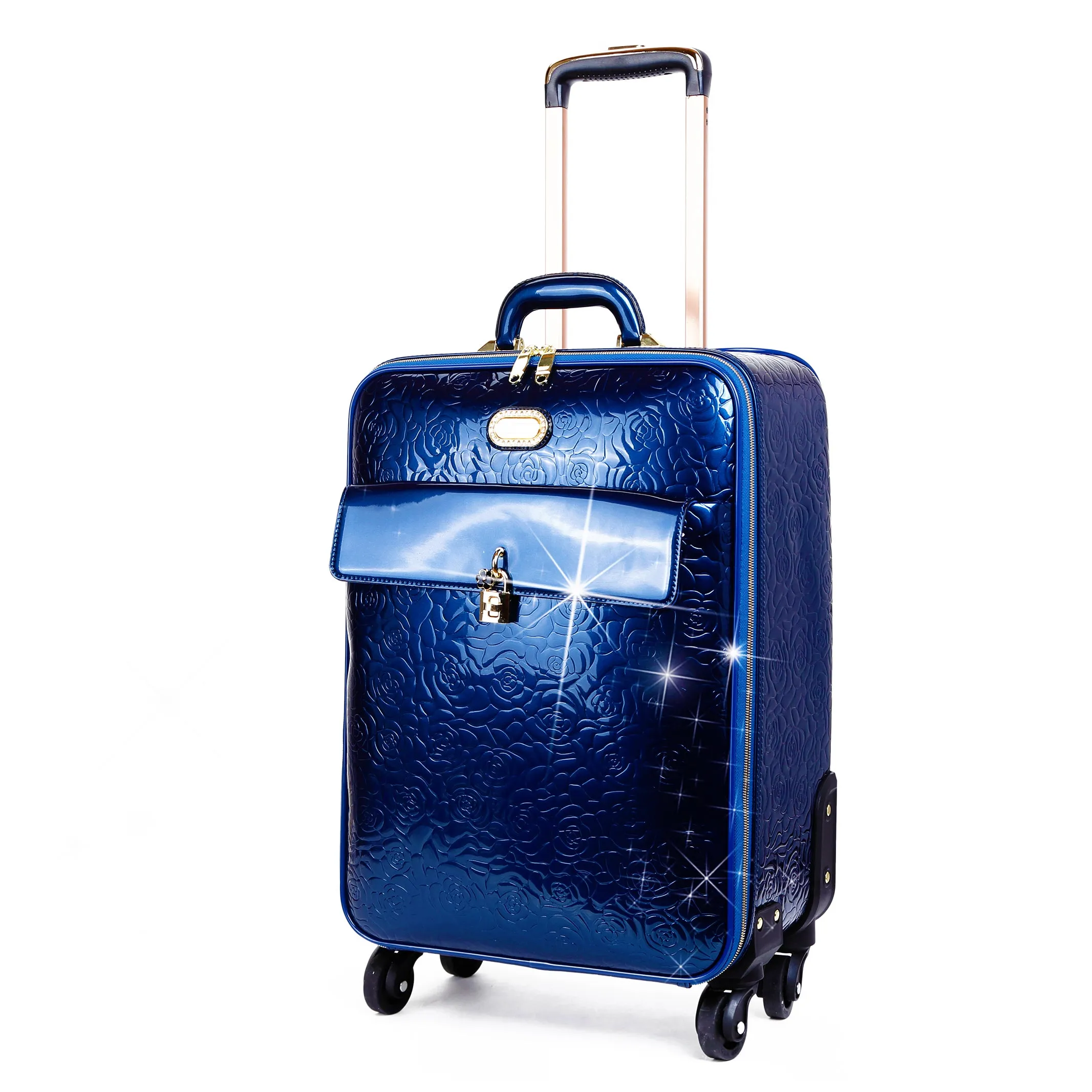Brangio Embossed Floral Glossy Trolley Bag