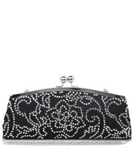 Broadway Black Diamante Detail Clutch Bag