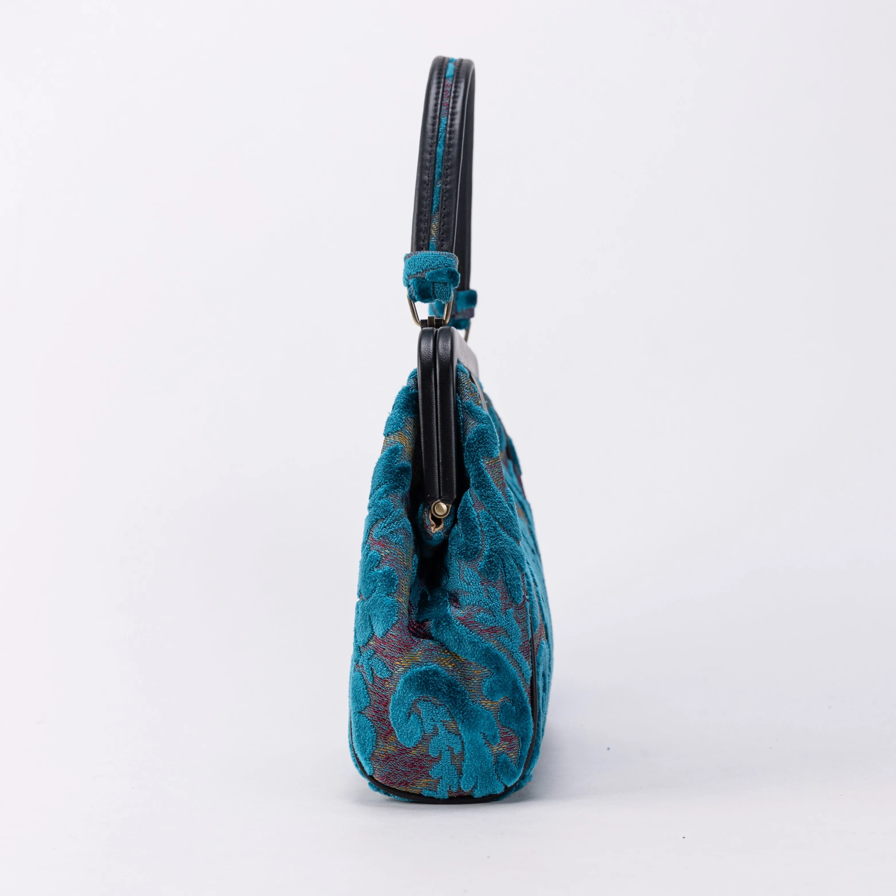 Burnout Velvet Aqua Blue Alma Satchel
