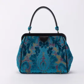 Burnout Velvet Aqua Blue Alma Satchel