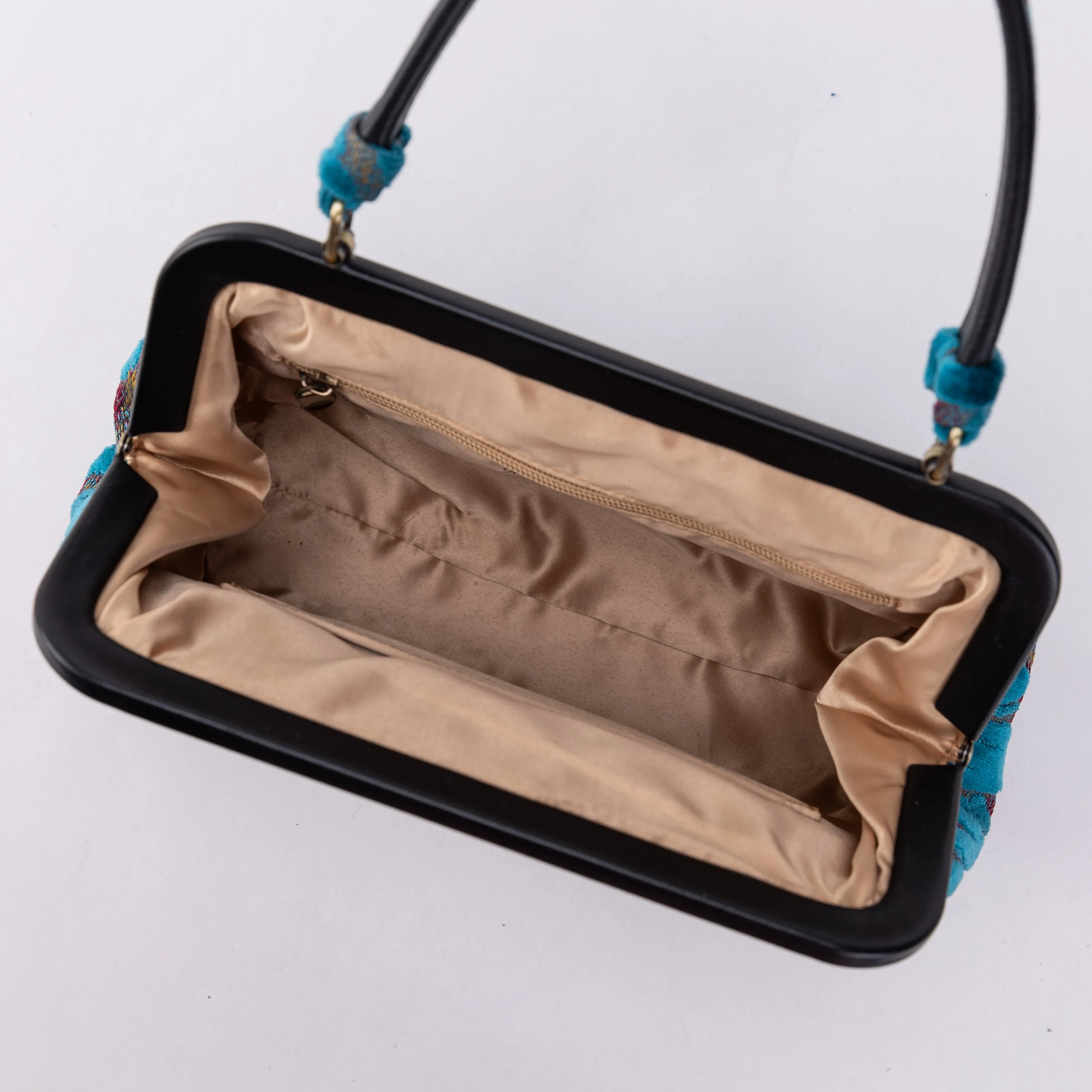 Burnout Velvet Aqua Blue Alma Satchel