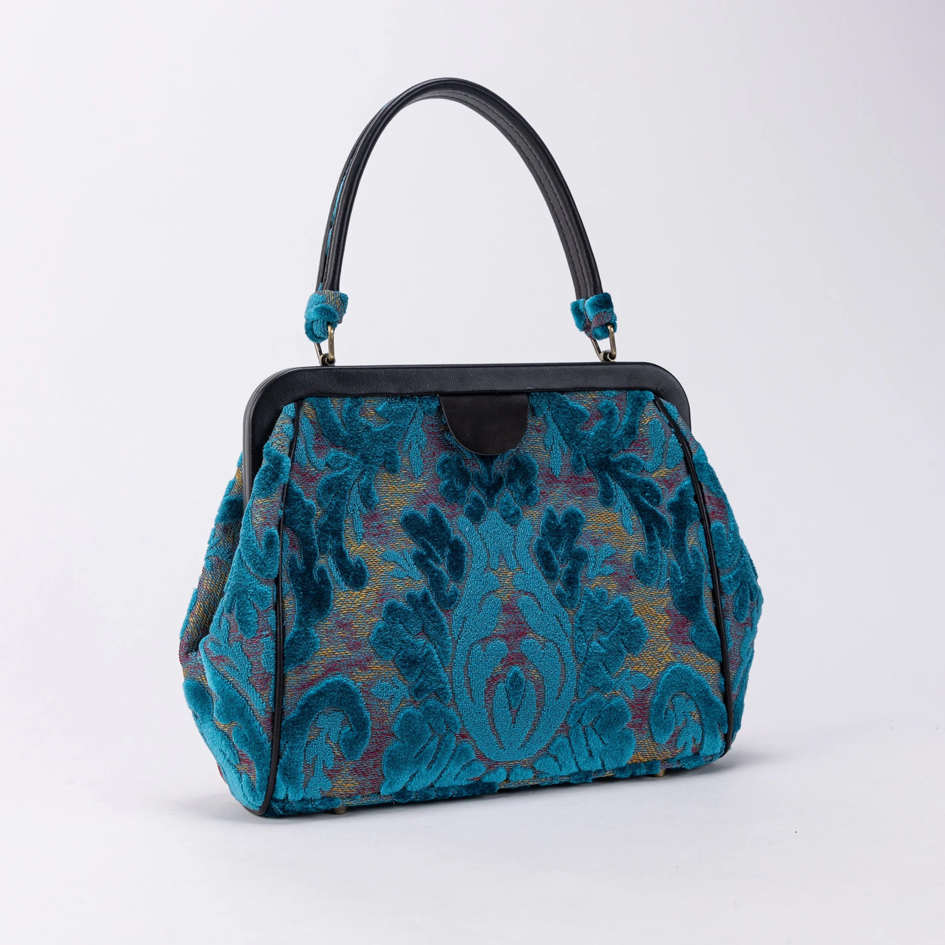 Burnout Velvet Aqua Blue Alma Satchel