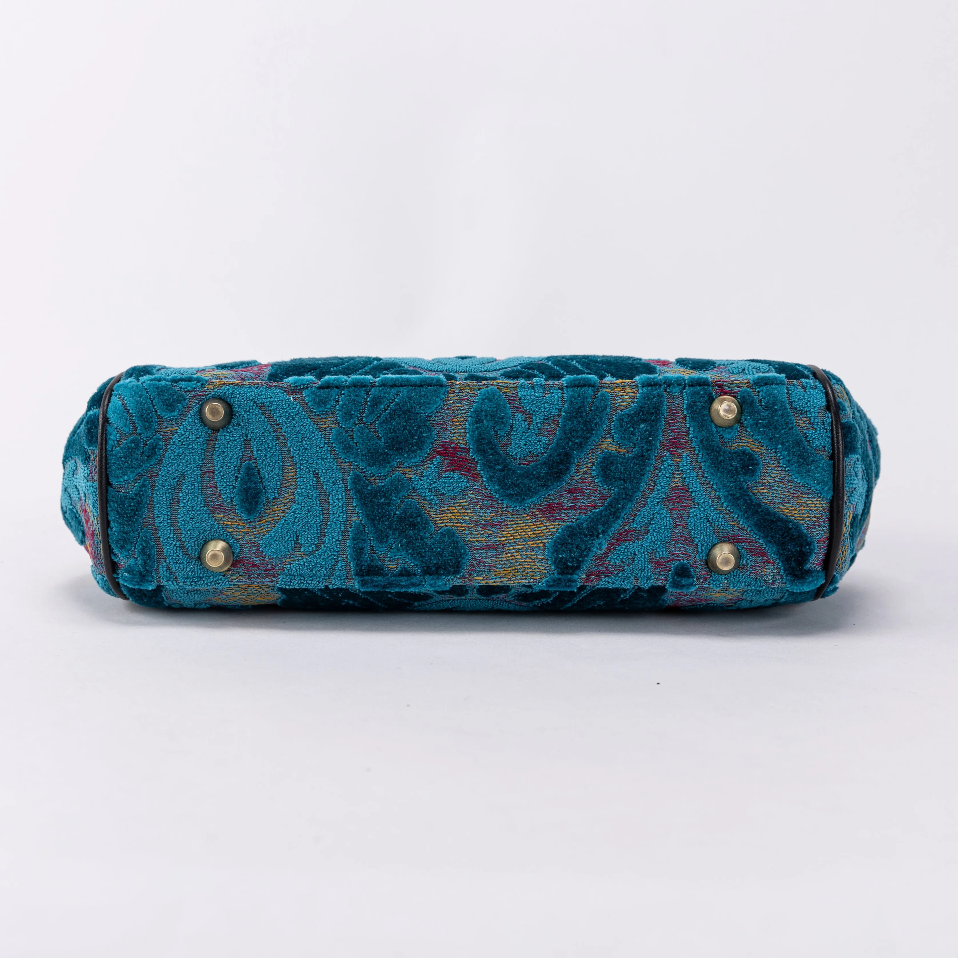 Burnout Velvet Aqua Blue Alma Satchel