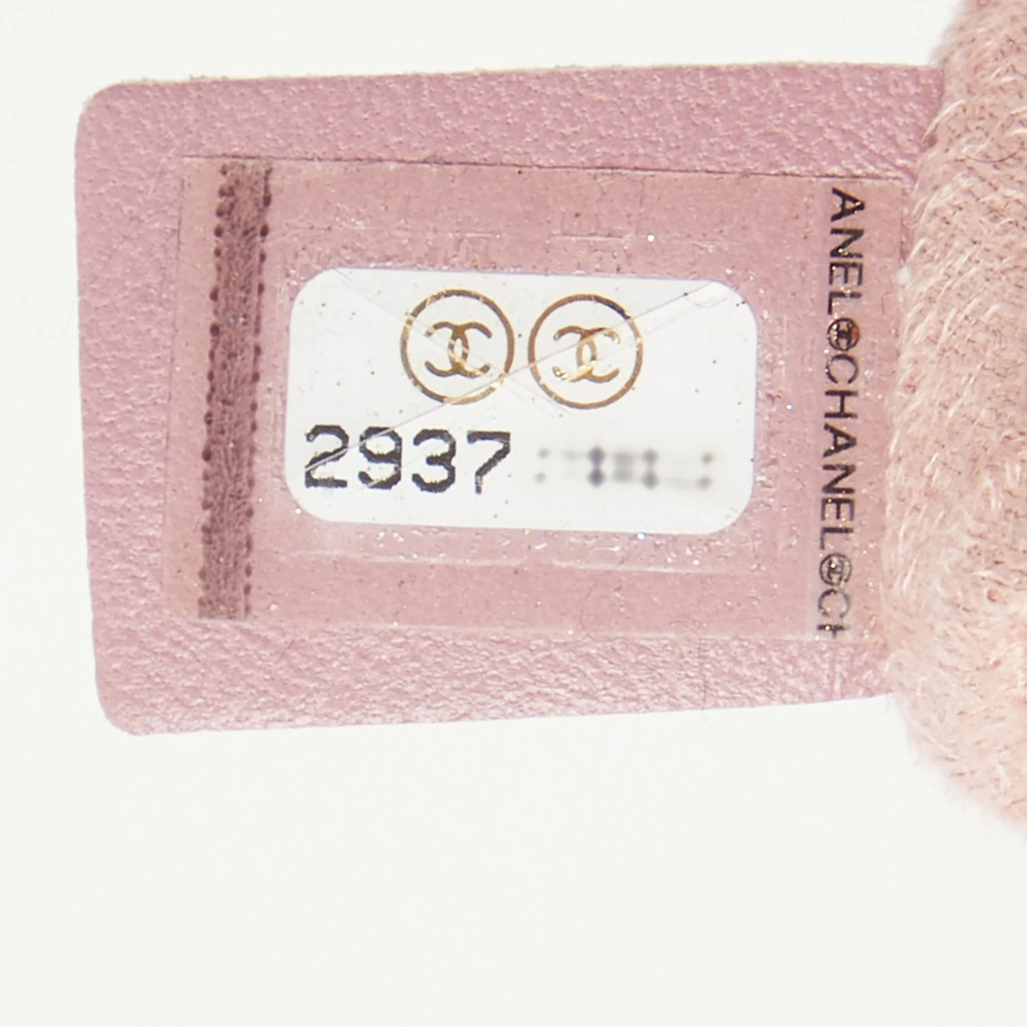 CHANEL Peach Leather Logo Studs Deauville Drawstring Bucket Bag
