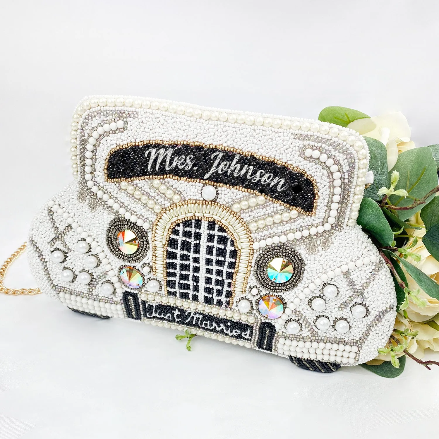 Customized Just Married Clutch