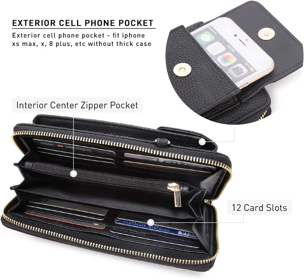Dasein Crossbody Bag Phone Purse Handbag for Women Shoulder Bag Credit Card Wristlet Wallet with Multi Pockets