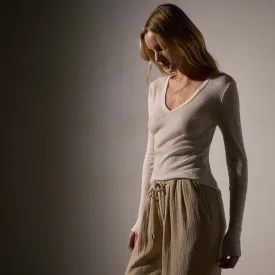 Deep V Tee - Ivory