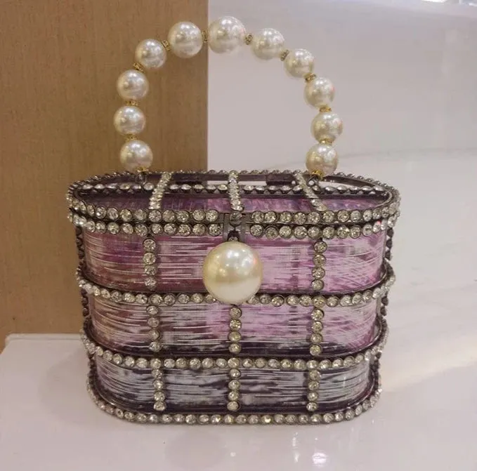 Diamond Caged Clutch Bag