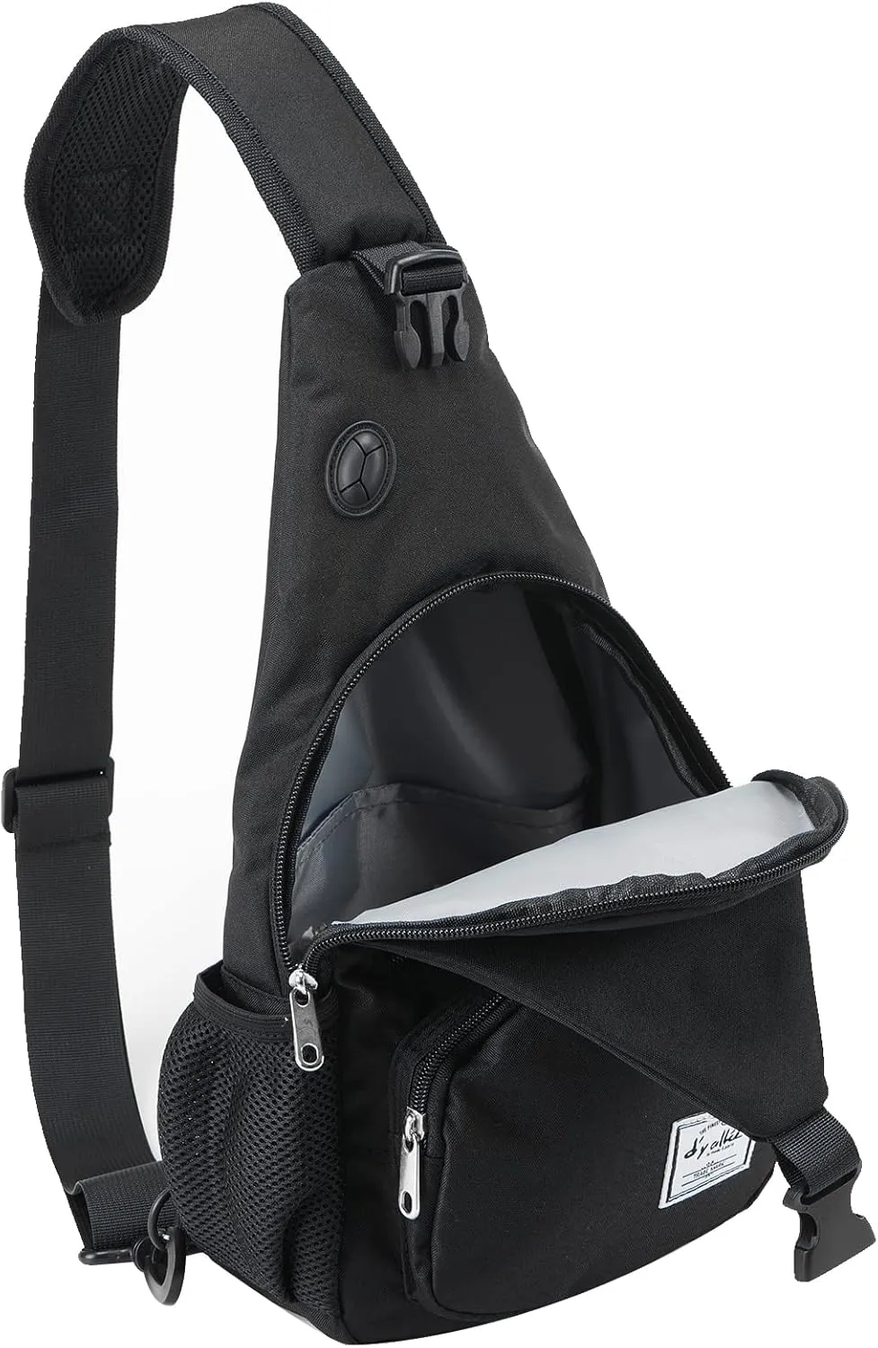 d'yallee 15.4" Sling Bag for Men Crossbody Shoulder Chest Bags Nylon for Travel Gym Sport Hiking with USB Charger Port 