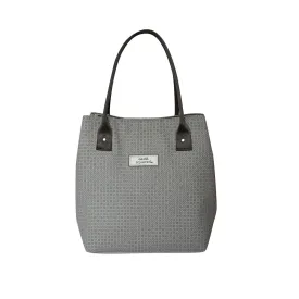 Earth Squared - Slouch Tote Bag - Handbag - Grey Printed Canvas - 40x28x16cm
