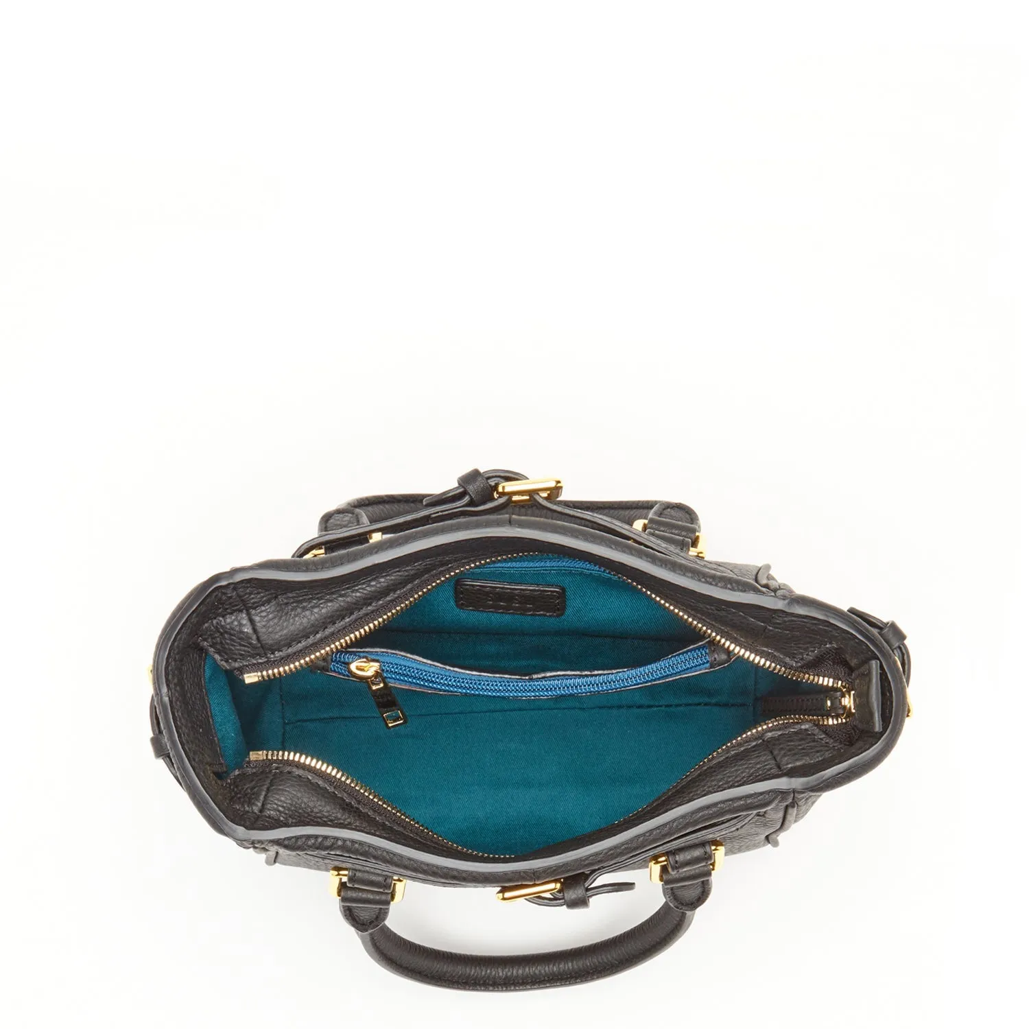 Emma Leather Satchel Bag Black