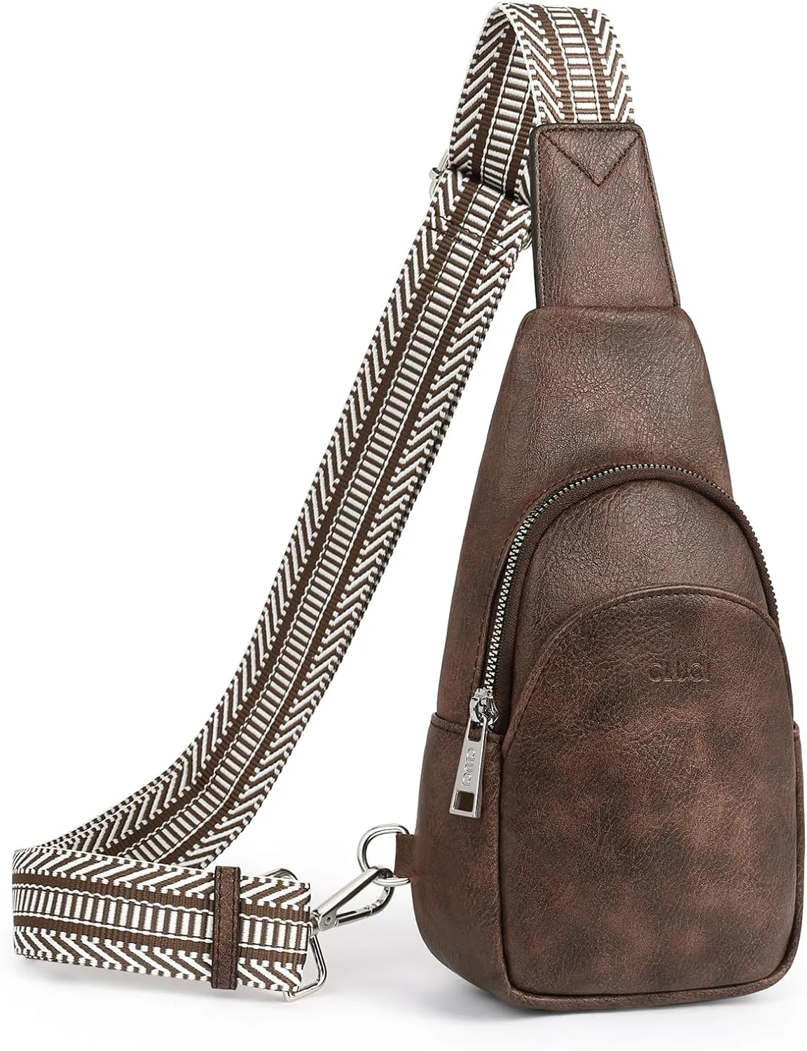 Faux Leather Black Crossbody Travel Sling Bag