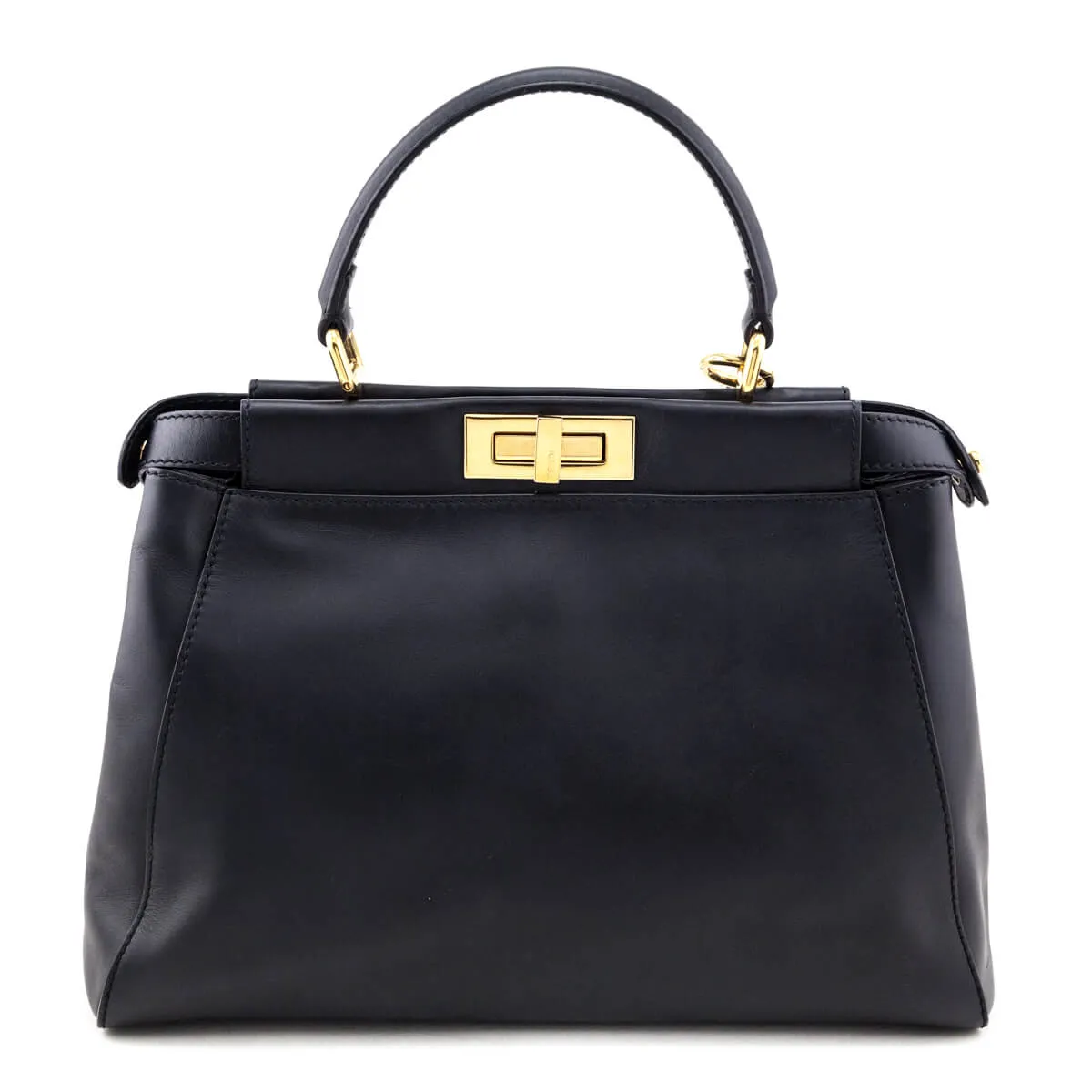 Fendi Black Nappa Medium Peekaboo Iconic Satchel