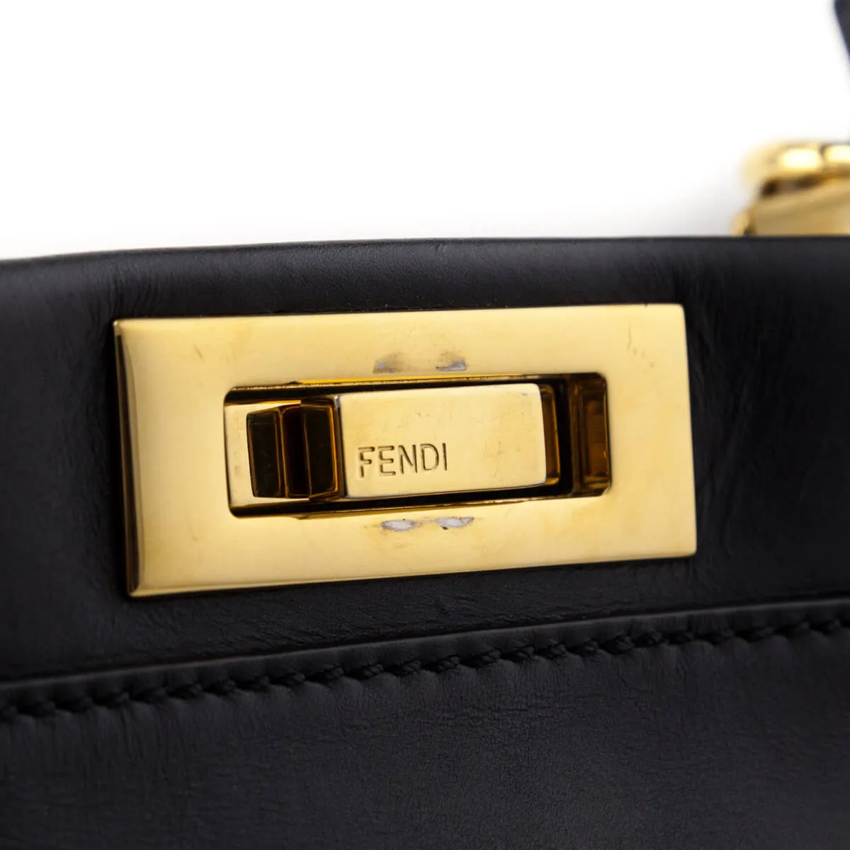 Fendi Black Nappa Medium Peekaboo Iconic Satchel