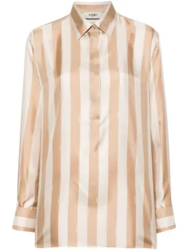 FENDI Elegant Striped Silk Blouse