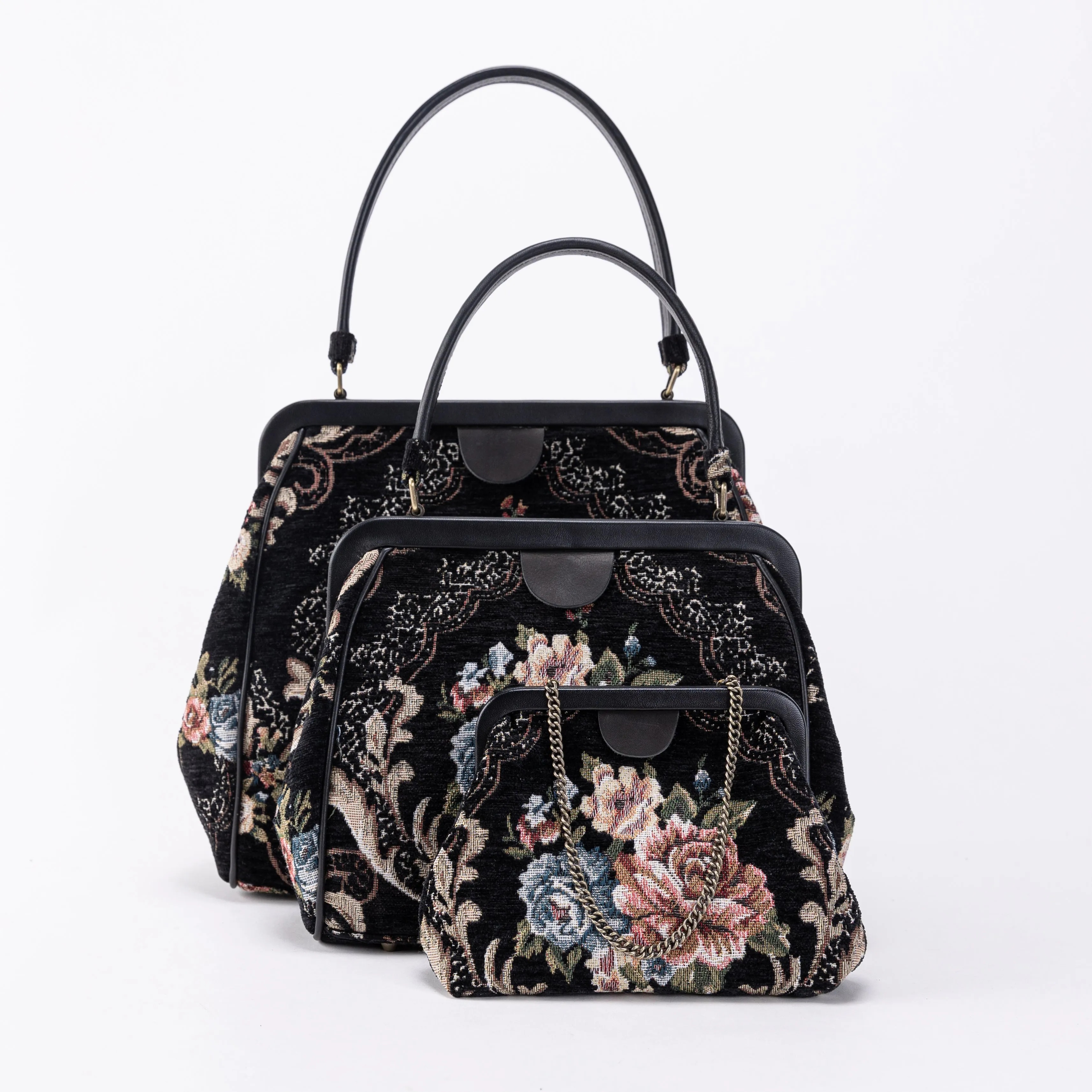Floral Black Alma Satchel