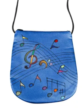 Hand Painted Silk Purse Perfume Bag - Music Celestial