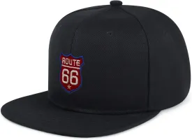 JPAK Route 66 Hip-Hop Snapback Hat Embroidered Baseball Cap Roadtrip Highway 66