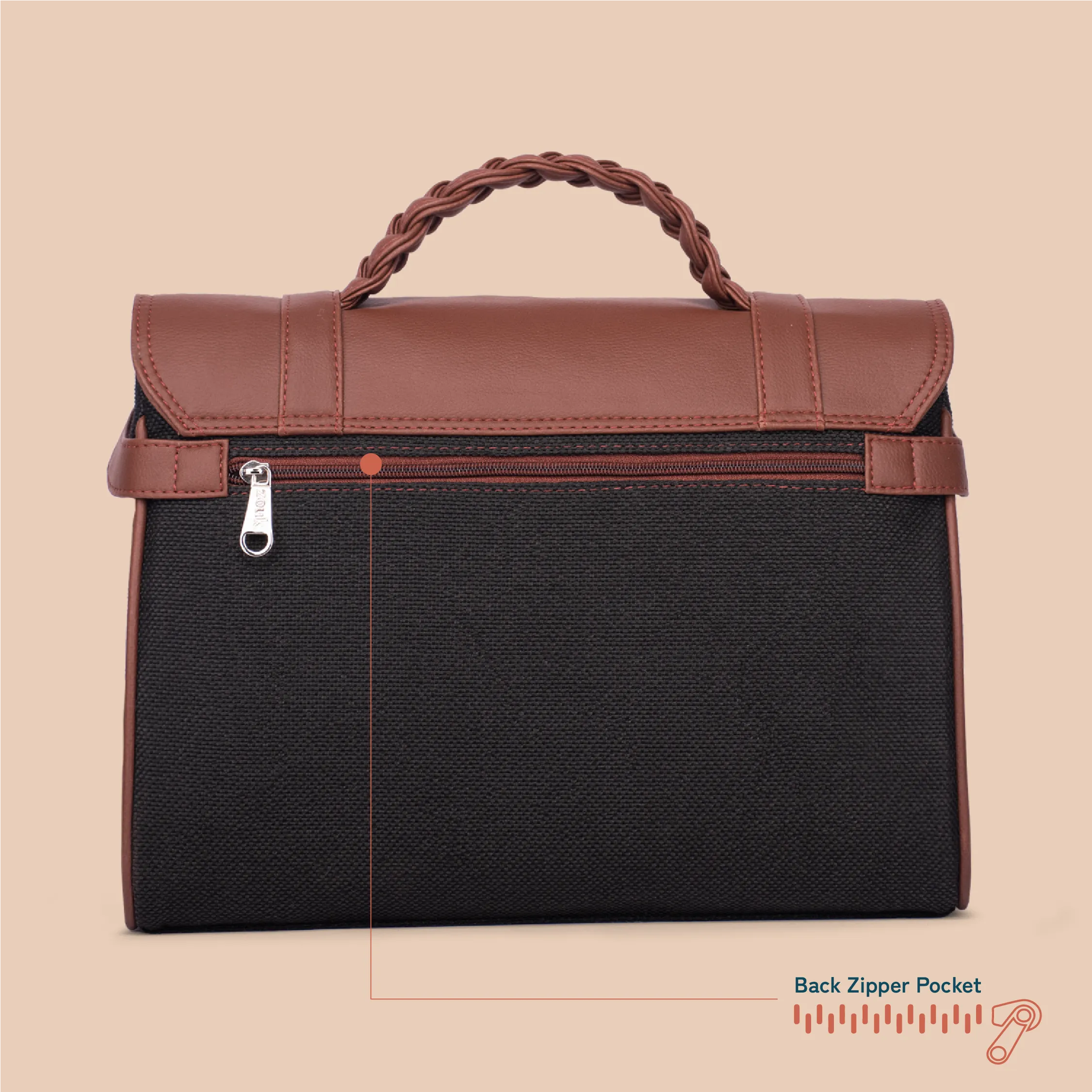 Konkona Heritage Satchel Bag - Jet Black