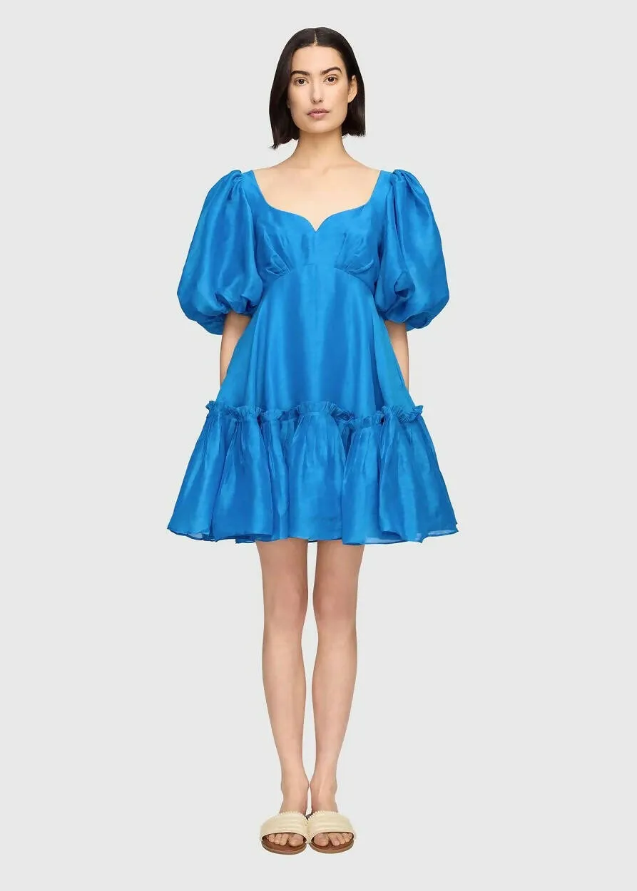Leo Lin Electric Silk Linen Mini Dress