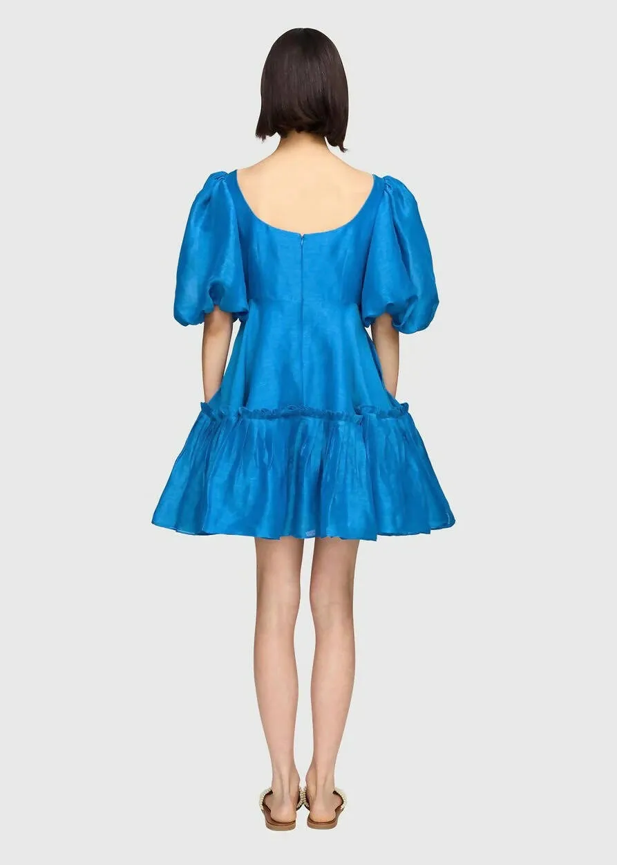 Leo Lin Electric Silk Linen Mini Dress