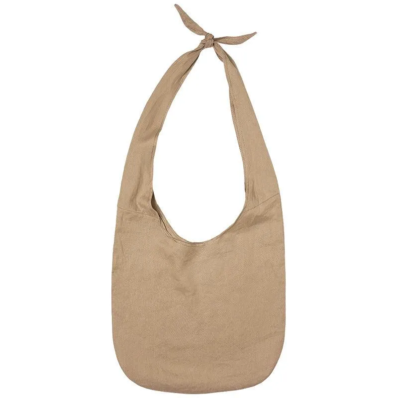 Linen Sail Underarm Satchel for Ladies - Spacious Elegance in Natural Tones