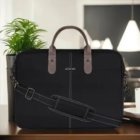 LOREM Black Color PVC Coated Fabric 10L Messenger Bag For Men & Women (BG76)