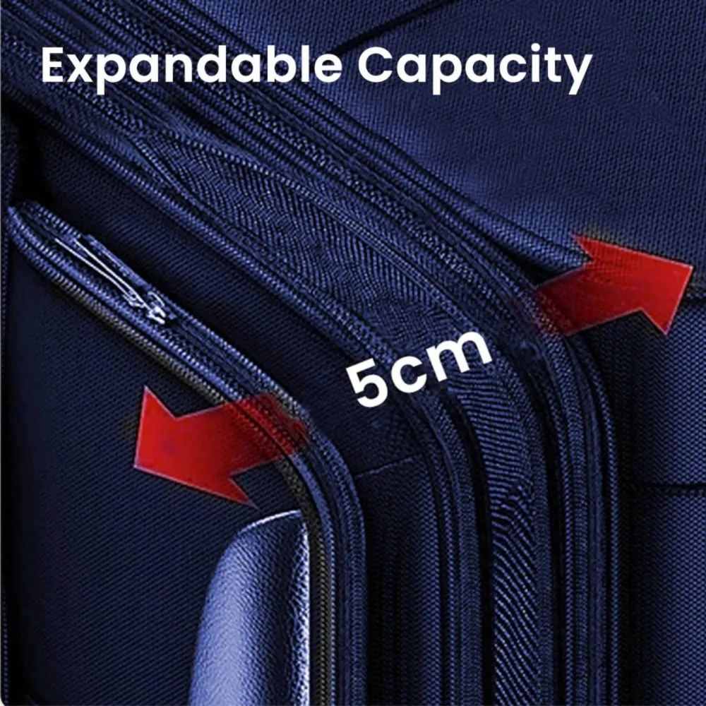 Monaco Soft Luggage Set of 4 Pieces - Navy Blue