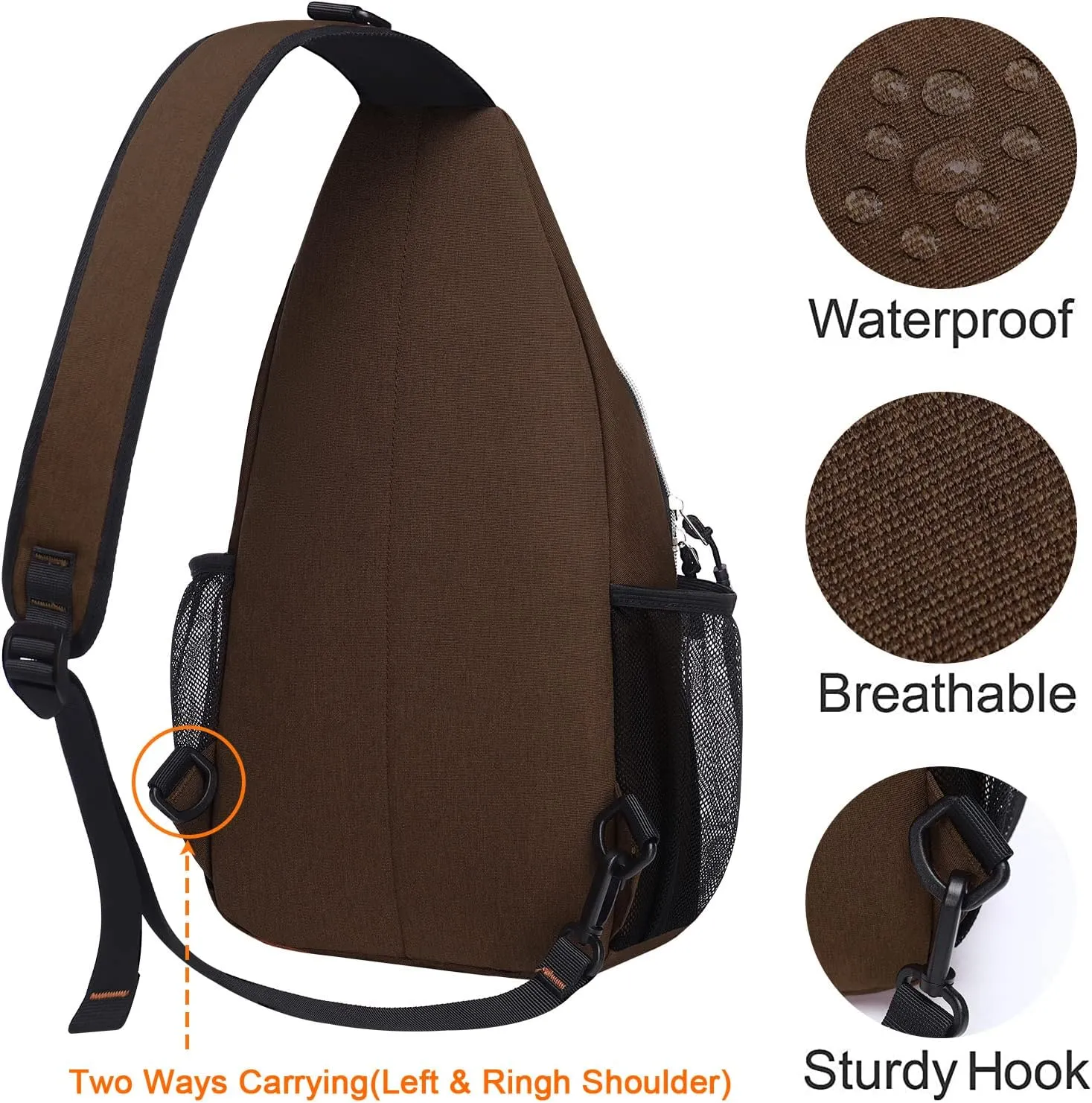 MOSISO Sling Backpack, Multipurpose Crossbody Shoulder Bag Travel Hiking Daypack