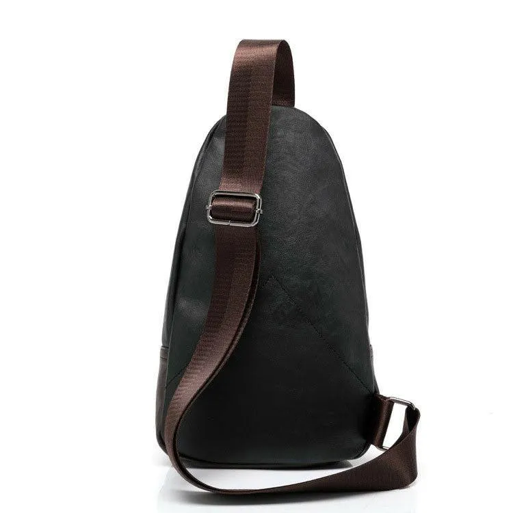 MROYALE™ Mini Sling Men's Leather Chest Crossbody Shoulder Biker Day Bag