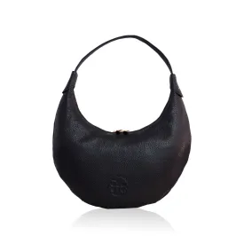 Ophelia Small Leather Shoulder Bag - Black