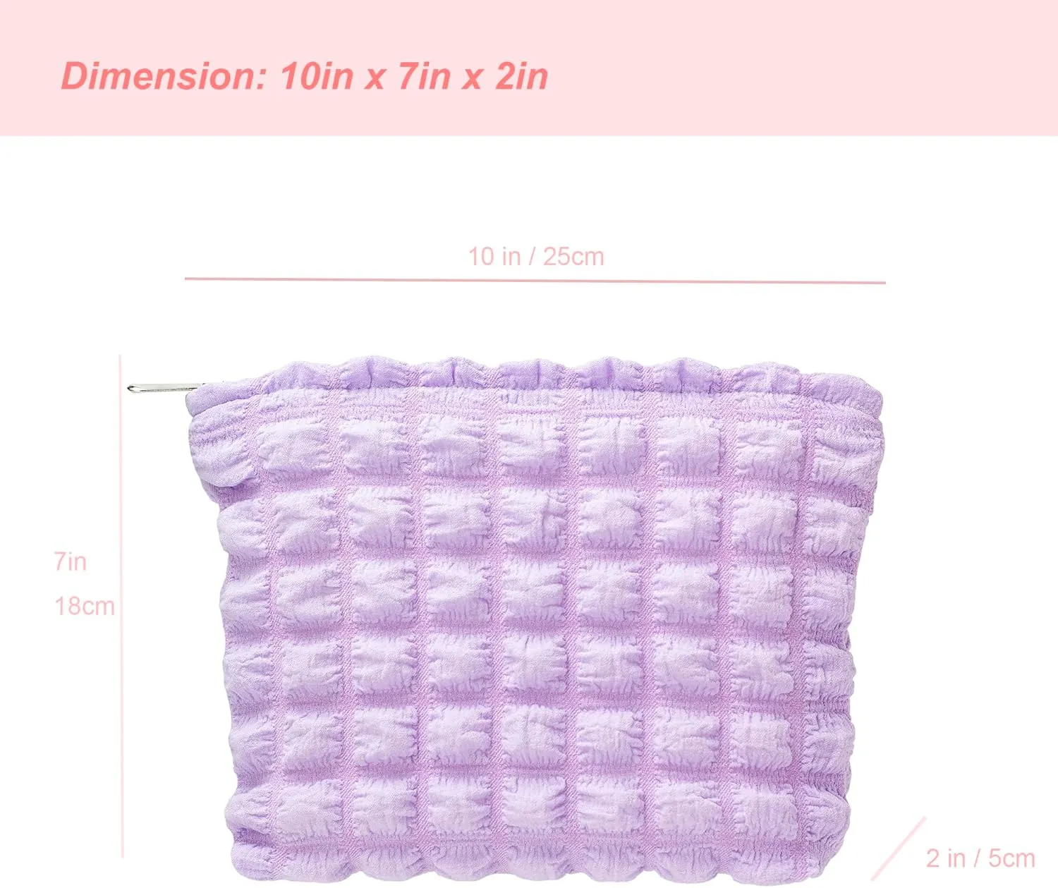 PAZIMIIK Floral Makeup Bag Large Cotton Zipper Pouch for Purse Travel Canvas Make Up Organizer for Women Cosmetic,Bubble Purple